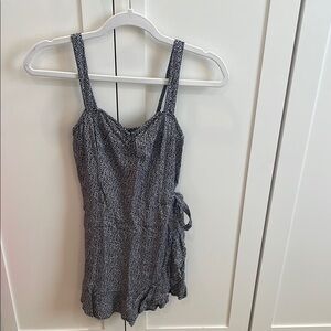 Hollister Navy Blue Patterned Romper